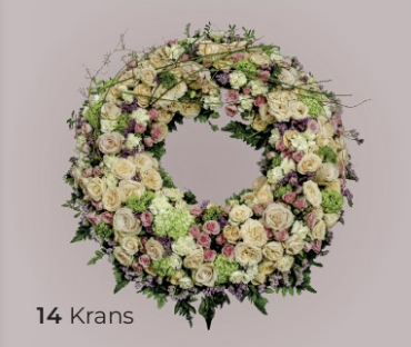 Gylne blomster i krans